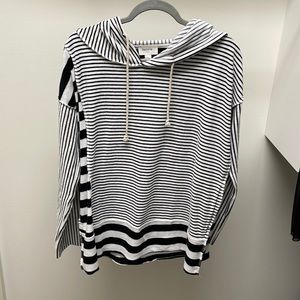 Black and white striped hoodie